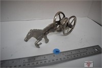 Early 1900's Horse & Bell Cart Pull Toy - Metal