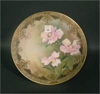 Signed Nippon Floral Bisque Plaque