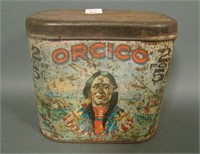 "Orcico"  Covered  Cigar  Tin