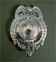 Fireman's Captain Badge, New Hyde Park NY