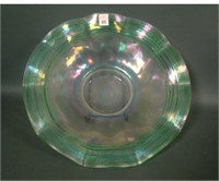 Steuben "Verre De Soie" Threaded Art Glass Bowl