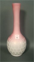 Victorian Pink Satin Glass Bottle Vase
