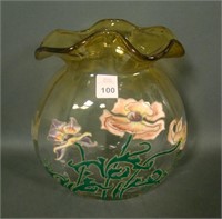 Mount Joy Ruffled Art Glass Decorated Pillow Vase