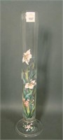 Bohemian Crystal Enameled Tall Bud Vase