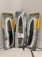 3 Camillus Titanium Folding Knives