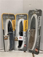 3 Camillus Titanium Folding Knives