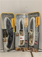 3 Camillus Titanium Folding Knives