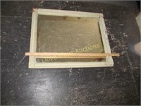 Antique Wood Frame Glass Wall Mirror