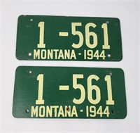 Butte Montana WW2 Soybean License Plate Pair