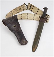WWII WW2 Mills Belt 1903 Bayonet and 1911 Holster