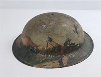 WWI WW1 Theater Trench Art Painted Helmet