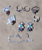 Lot of Sterling Silver and Gemstone Jewelry