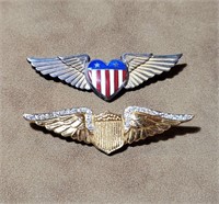 Lot of 2 WW2 Sweetheart Homefront Pilot Wings