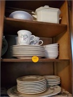 CABINET OF DISHES - PFALTZGRAFF AND EXTRA