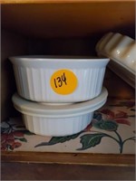 CABINET OF FRENCH WHITE CORNINGWARE - CARRIERS