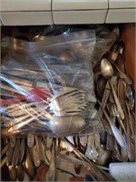 DRAWER OF MISC. FLATWARE - ROGERS AND MORE