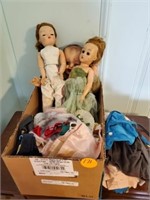 VINTAGE DOLLS AND CLOTHES