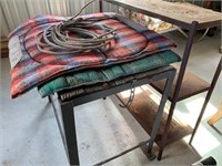 JG-METAL SHELVES, HORSE BLANKETS, ROPE