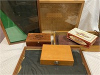Wooden Shadow Display & Cigar Boxes