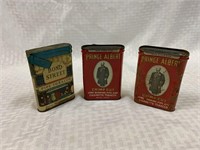 3 Pcs Vintage Tobacco Tins