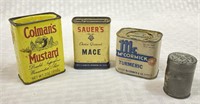 4 Pcs. Vintage Food Tins