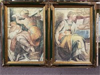 Two Framed Renaissance Prints of Posed Females
