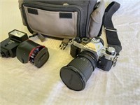 Vintage Canon Camera with Accessories