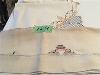 vintage card table linens