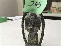 antique pewter angel/candle holder