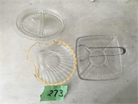 serving trays, w/ tong