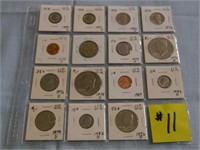 (15) U.S. Coins, Ike & SBA Dollars, Clad Half,