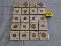 (20) Foreign Silver Type Coins, Canada, Mexico,