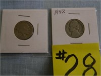 Buffalo and 1942 Jefferson Nickels