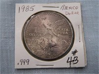 1985 Mexico .999 Silver Dollar