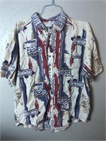Vintage Men’s Button Up Shirt Abstract