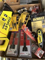 Hack saw, drill bits, hex key set, etc