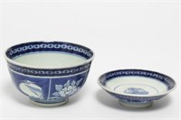 Chinese Blue & White Porcelain Bowls, 2
