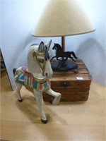 Horse Lamp / Horse 18" High / Wooden Box