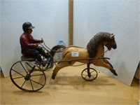 Jockey / Horse / Sulky Figurine 13" High x 23"