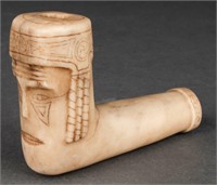 Native American Carved Stone Figural Effigy Pipe
