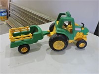 Plastic Tonka Tractor & Wagon 22"L
