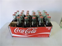 Cardboard Coke Case & Green Bottles 8 oz