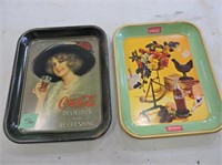 Pair Vintage Coke Trays