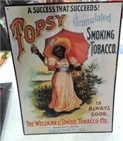 Topsy Smoking Tobacco Tin Sign