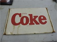 Coca-Cola Header Metal Sign 20"x13