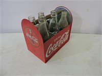 Metal Coca-Cola Carrier & Contents