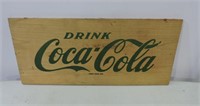 Coca-Cola Wood Sign 19 1/2"x8 1/2