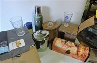 Ice Buckets, Wine Box, Thermos, Glasses
