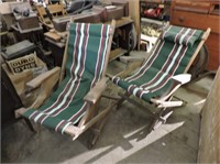 Pair Vintage Beach Chairs