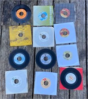 LOT OF 12 - 45 RPM RECORDS ROCK N ROLL